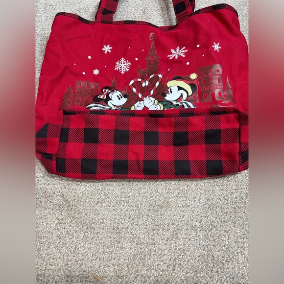 Walt Disney World Parks Red Christmas Holiday Tote Mickey Minnie Magic Kingdom - Picture 9 of 11